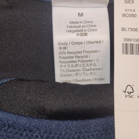 J Crew Bikini Bottom Textured curved-waist cheeky Size Medium Blue BC050 - Picture 4 of 7